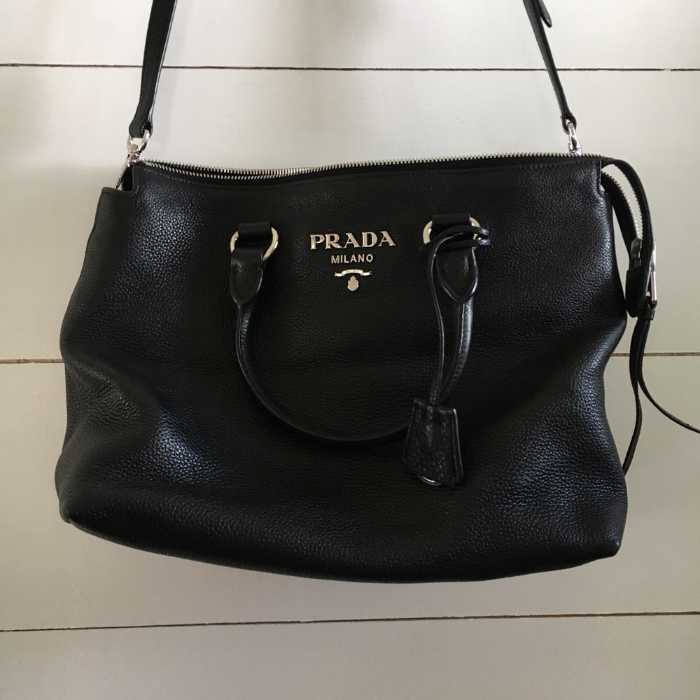 Prada Milano genuine leather authentic black bag